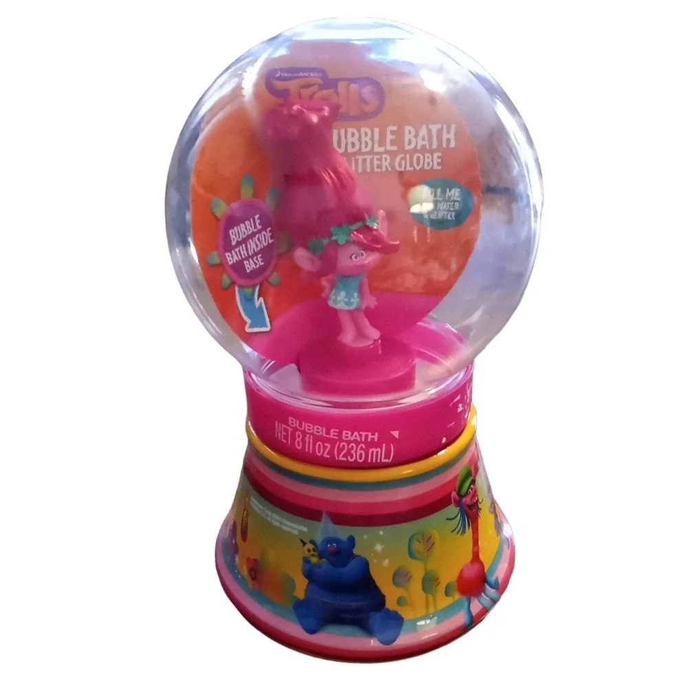 Dreamworks Trolls Movie 8floz Bubble Bath Pink Floral Snow Globe Pride Tub Fun
